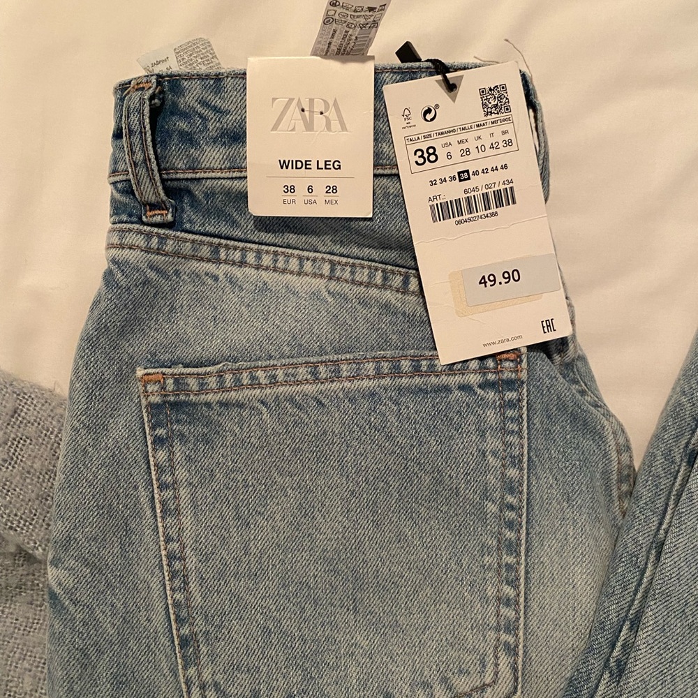 Zara wide leg high rise jeans
